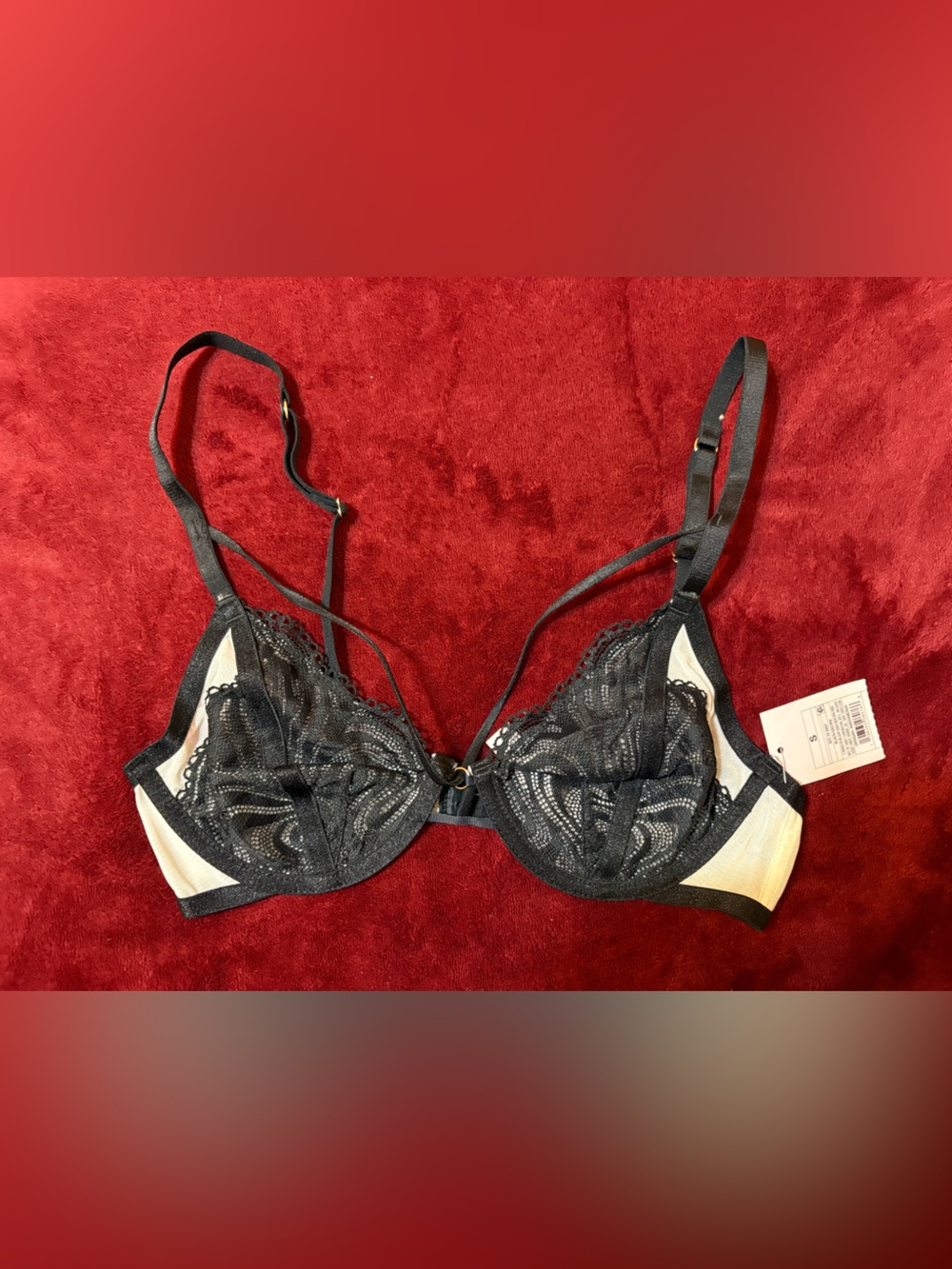 NWT Auden Black&White Lace Unlined Bra - Small